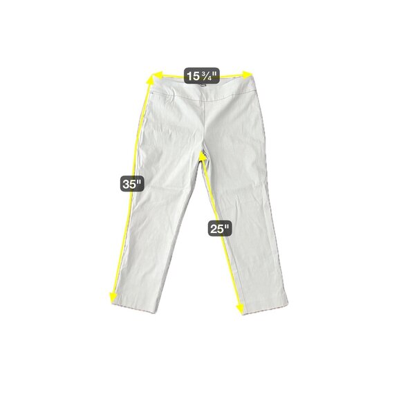 Van Heusen Stretch Extensible Cropped Pants Gray Sz 12 Neutral Business Casual - Picture 7 of 10